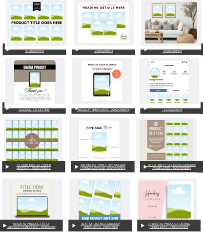 1,400 Editable Mockup Templates for Your Digital Products (PLR/MRR Included)