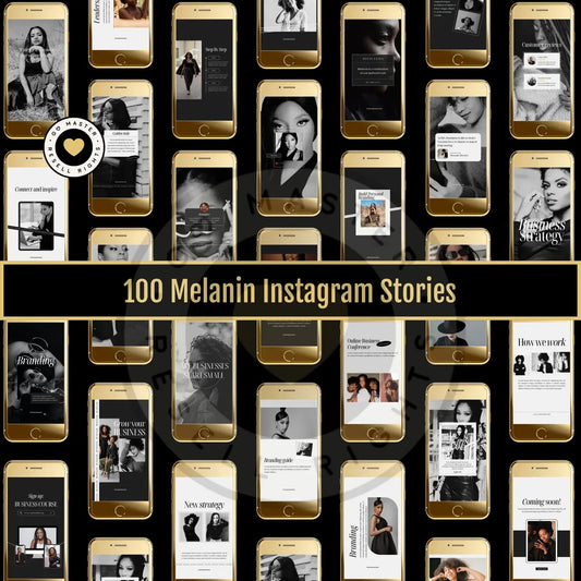 100 Pink Melanin Instagram Stories + Editable Templates (with Resell Rights)